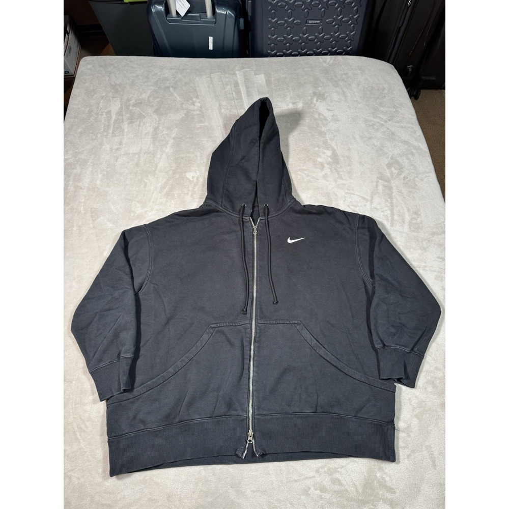 Nike Phoneix Fleece Full Zip Hoodie Womens Size XL Black